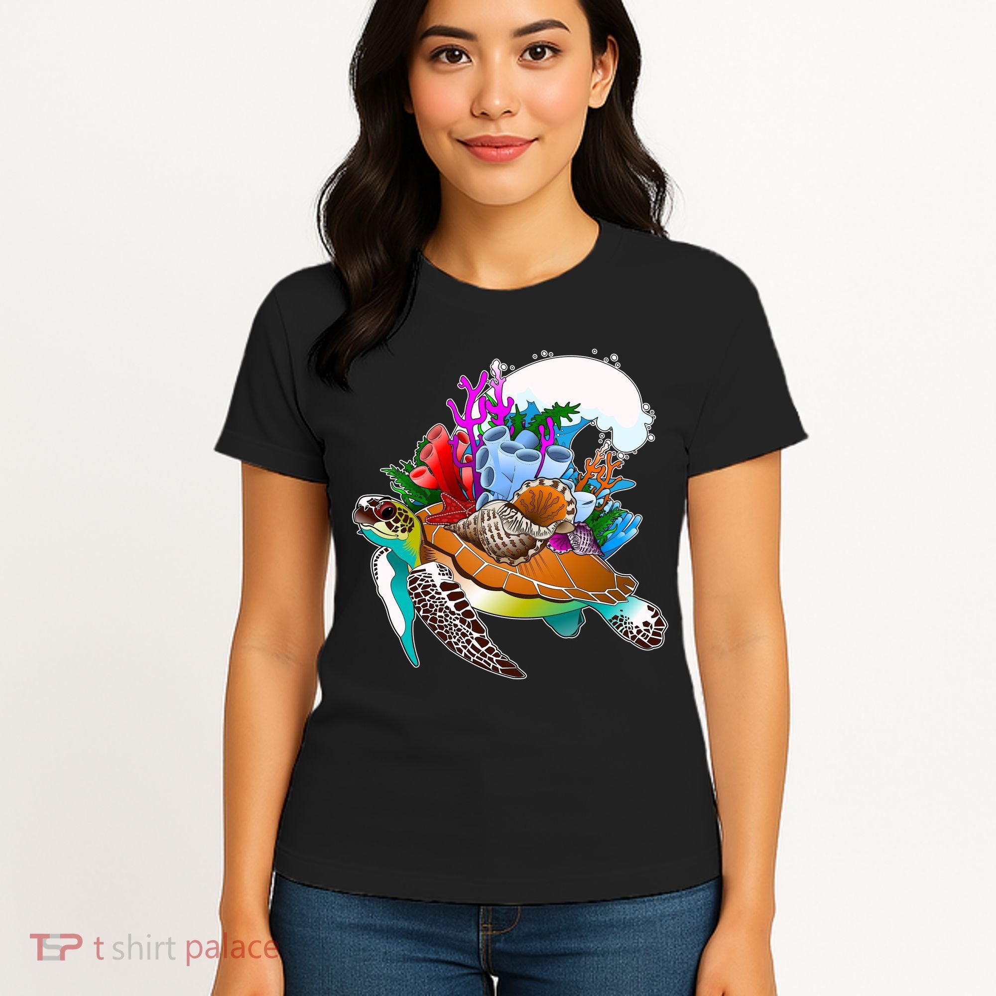 Cool Sea Turtle Ocean Life Women's T-Shirt