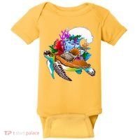 Cool Sea Turtle Ocean Life Baby Bodysuit thumb 0