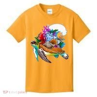 Cool Sea Turtle Ocean Life Kids T-Shirt thumb 0