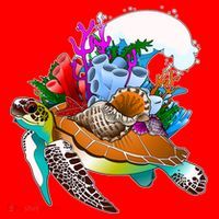 Cool Sea Turtle Ocean Life Santa Hat thumb 1