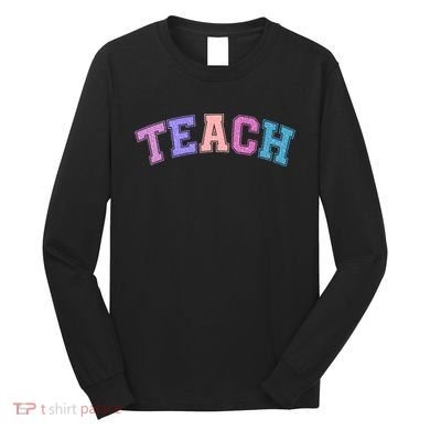 Cute Sporty Teach Logo Long Sleeve Shirt