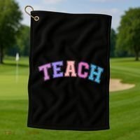 Cute Sporty Teach Logo Golf Towel thumb 1