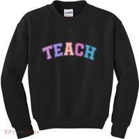 Cute Sporty Teach Logo Kids Sweatshirt thumb 0