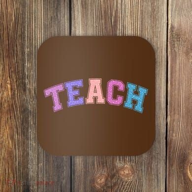Cute Sporty Teach Logo Coaster