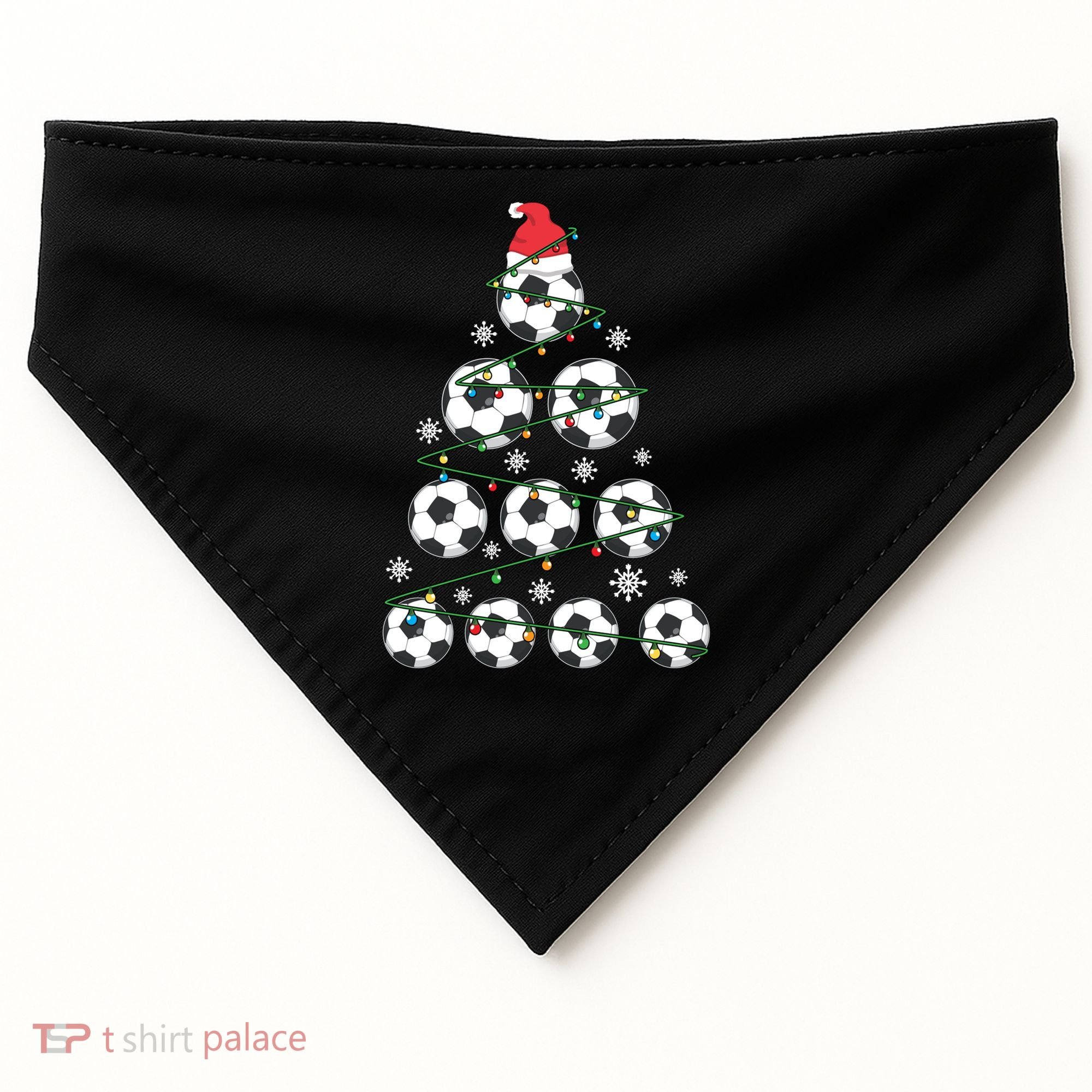 Christmas Soccer Tree Holiday Gift Sport Lover Soccer Player Great Gift USA-Made Doggie Bandana