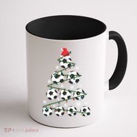 Christmas Soccer Tree Holiday Gift Sport Lover Soccer Player Great Gift Coffee Mug thumb 1