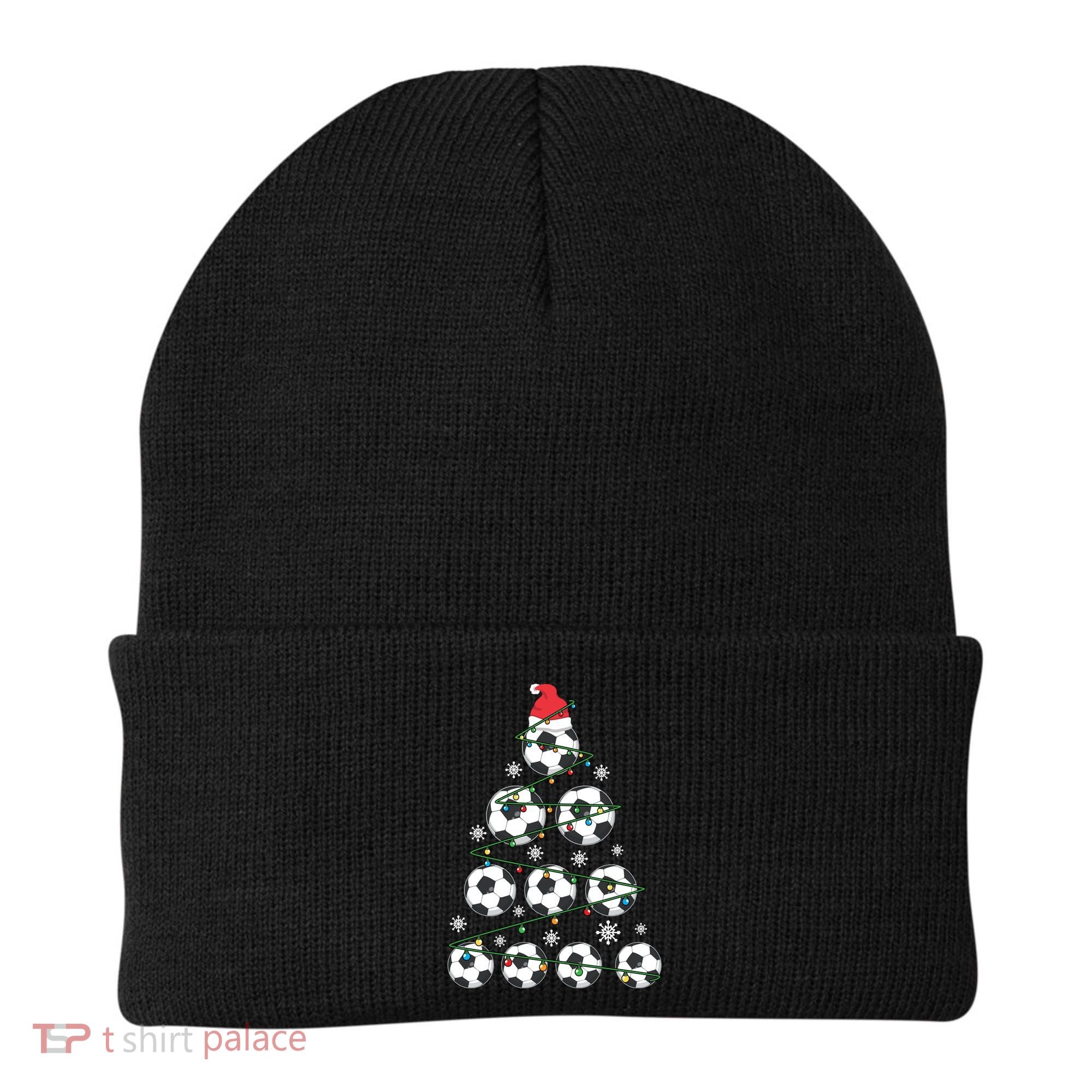 Christmas Soccer Tree Holiday Gift Sport Lover Soccer Player Great Gift Beanie