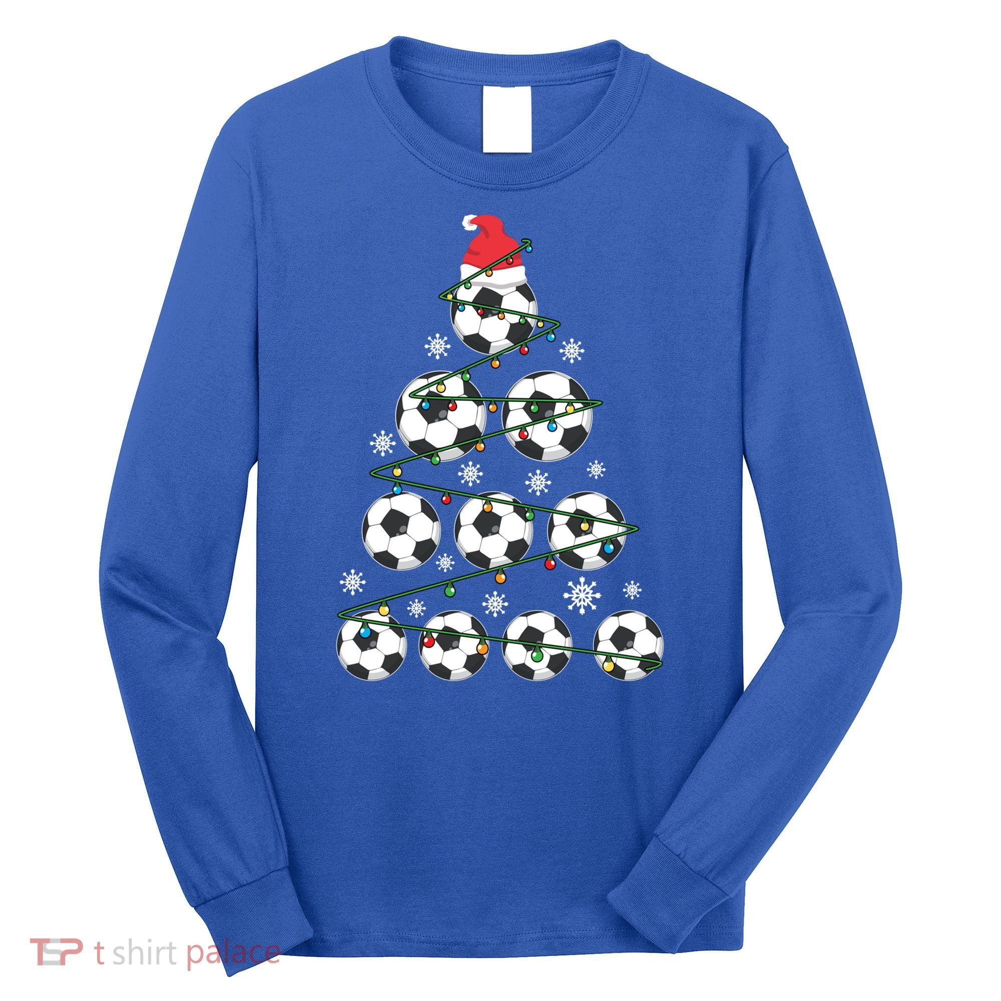 Christmas Soccer Tree Holiday Gift Sport Lover Soccer Player Great Gift Long Sleeve Shirt