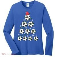 Christmas Soccer Tree Holiday Gift Sport Lover Soccer Player Great Gift Women's Long Sleeve Shirt thumb 0