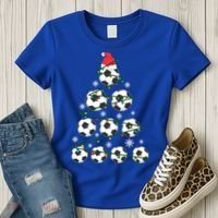 Christmas Soccer Tree Holiday Gift Sport Lover Soccer Player Great Gift Women's T-Shirt thumb 3