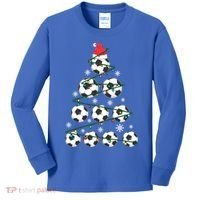 Christmas Soccer Tree Holiday Gift Sport Lover Soccer Player Great Gift Kids Long Sleeve Shirt thumb 0
