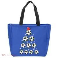 Christmas Soccer Tree Holiday Gift Sport Lover Soccer Player Great Gift Tote Bag thumb 0