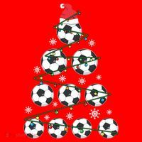 Christmas Soccer Tree Holiday Gift Sport Lover Soccer Player Great Gift Santa Hat thumb 1