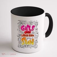 Cute Summer Time Girls Just Wanna Have Sun Coffee Mug thumb 1