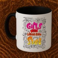 Cute Summer Time Girls Just Wanna Have Sun Coffee Mug thumb 2