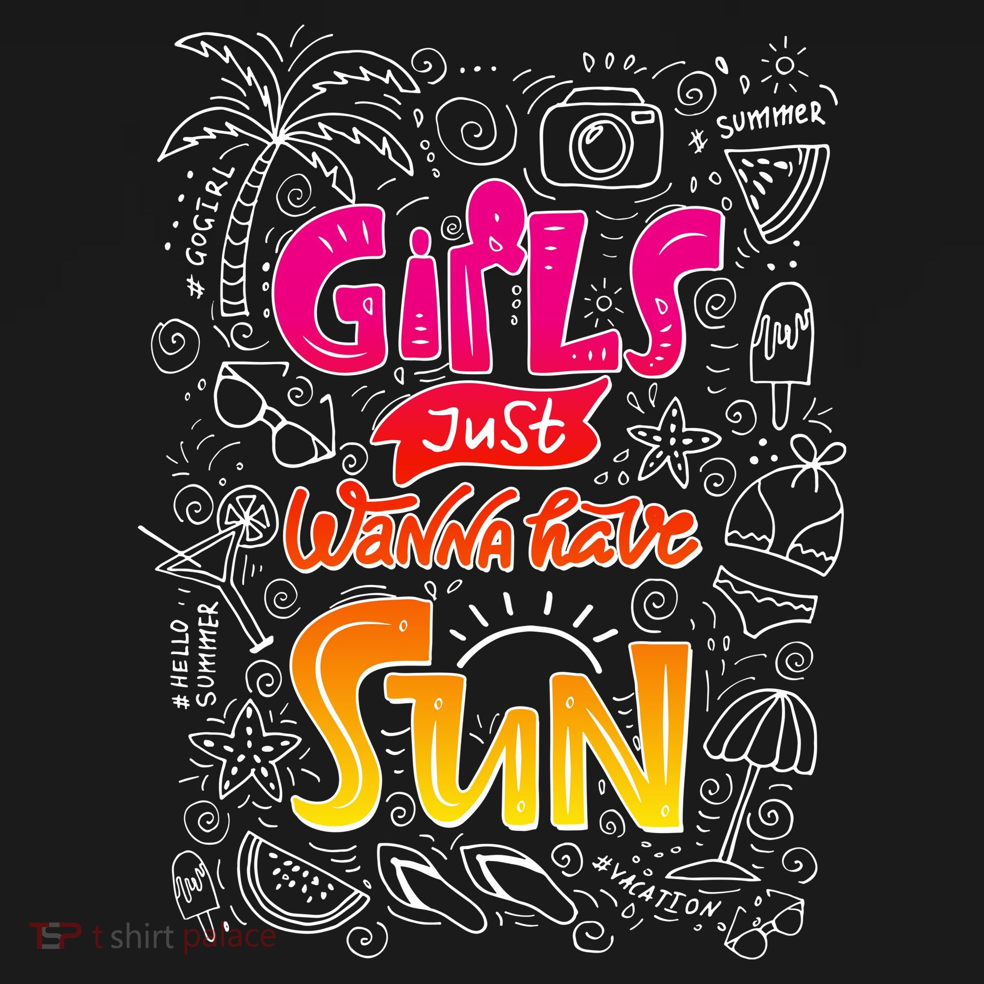 Cute Summer Time Girls Just Wanna Have Sun Women's Hoodie