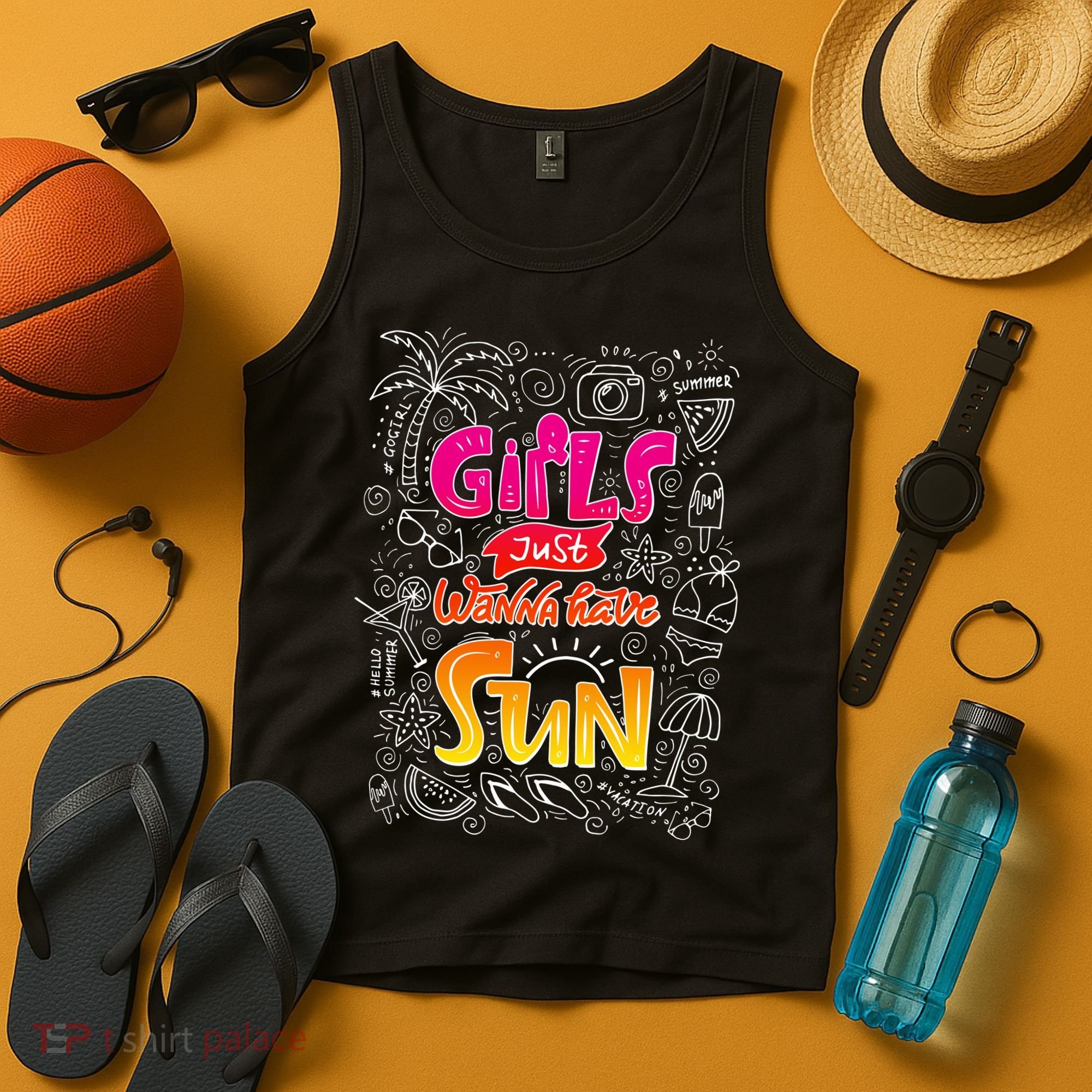 Cute Summer Time Girls Just Wanna Have Sun Tank Top