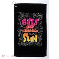 Cute Summer Time Girls Just Wanna Have Sun Golf Towel thumb 0
