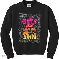 Cute Summer Time Girls Just Wanna Have Sun Kids Sweatshirt thumb 0