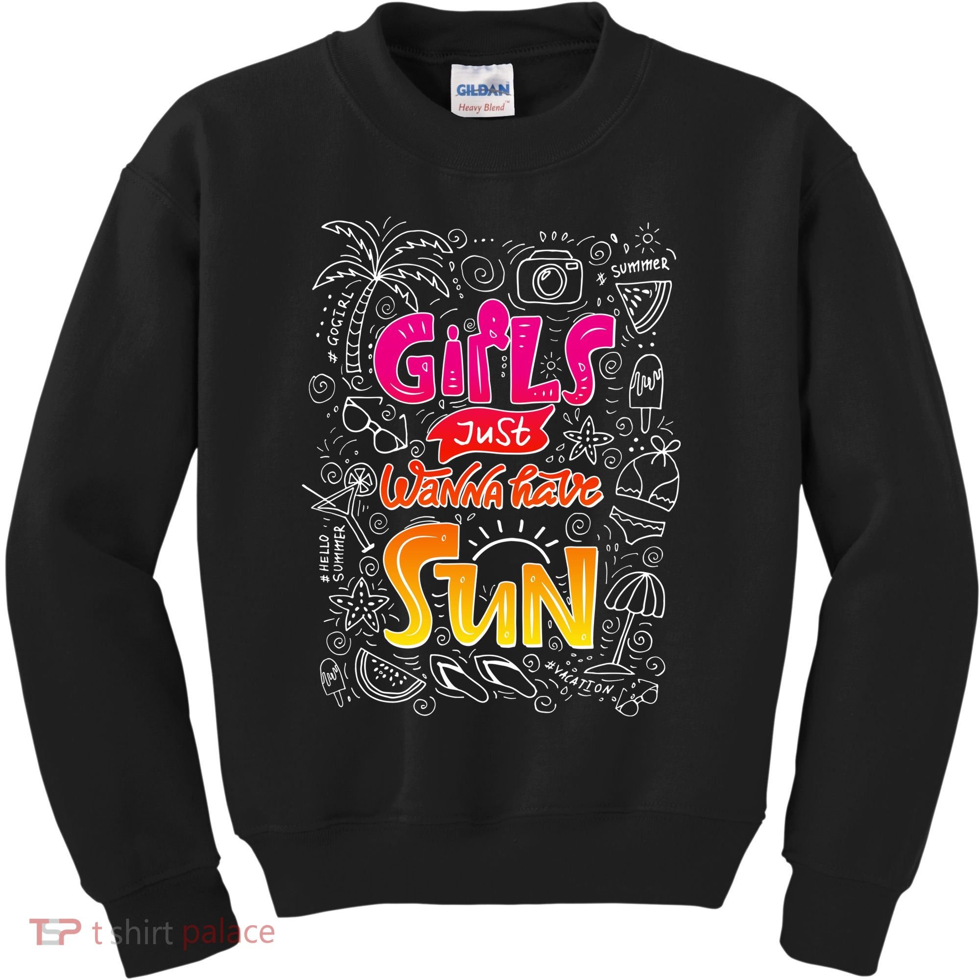 Cute Summer Time Girls Just Wanna Have Sun Kids Sweatshirt