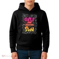 Cute Summer Time Girls Just Wanna Have Sun Kids Hoodie thumb 4