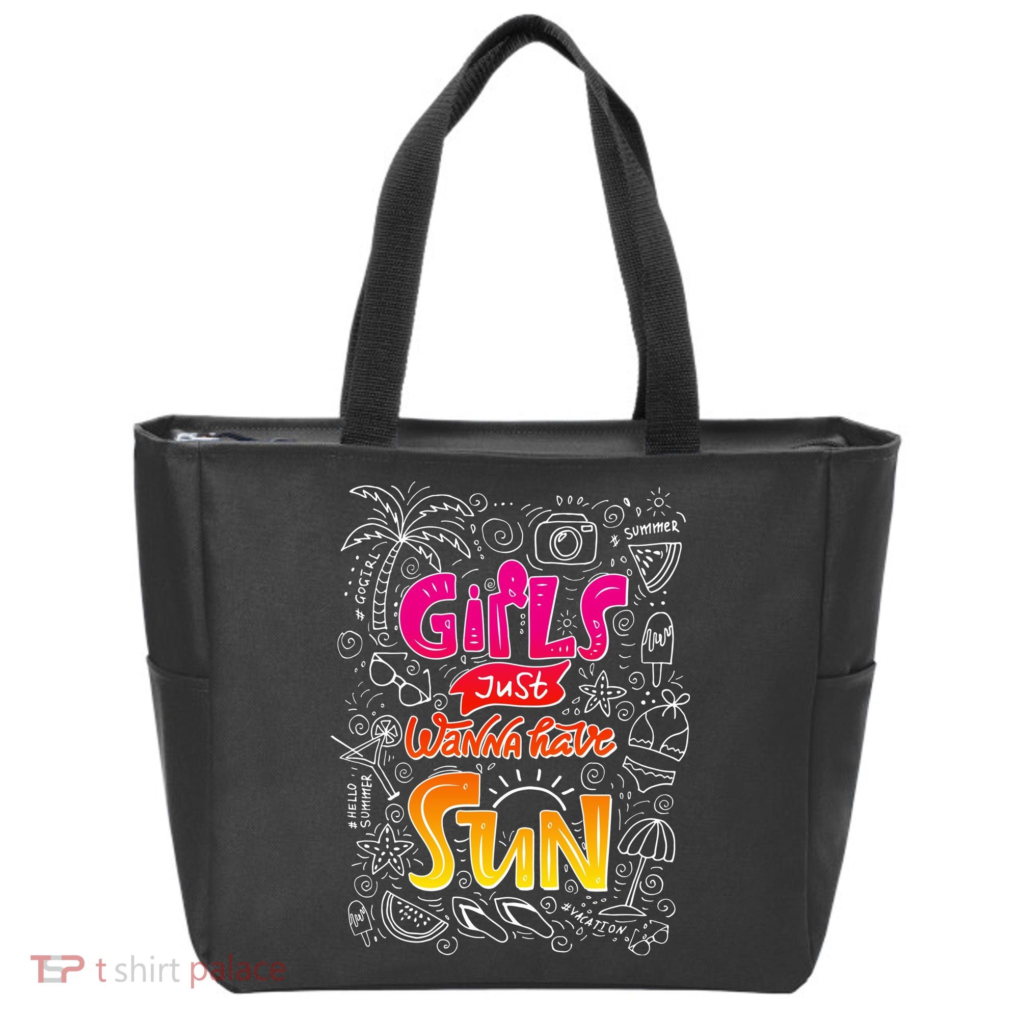 Cute Summer Time Girls Just Wanna Have Sun Tote Bag