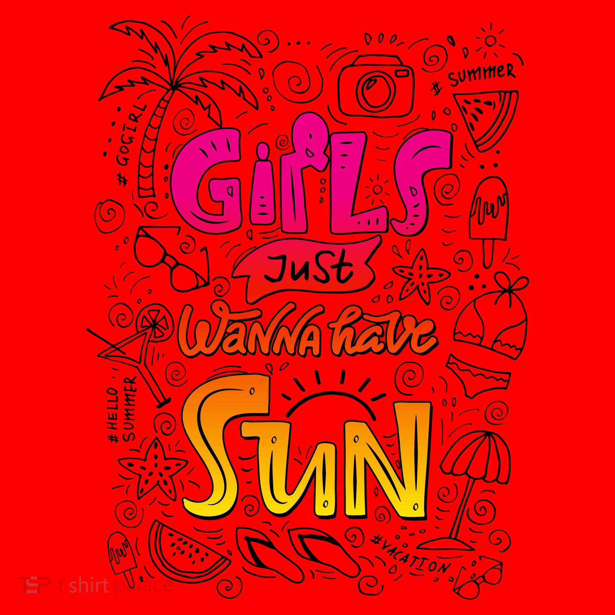 Cute Summer Time Girls Just Wanna Have Sun Santa Hat