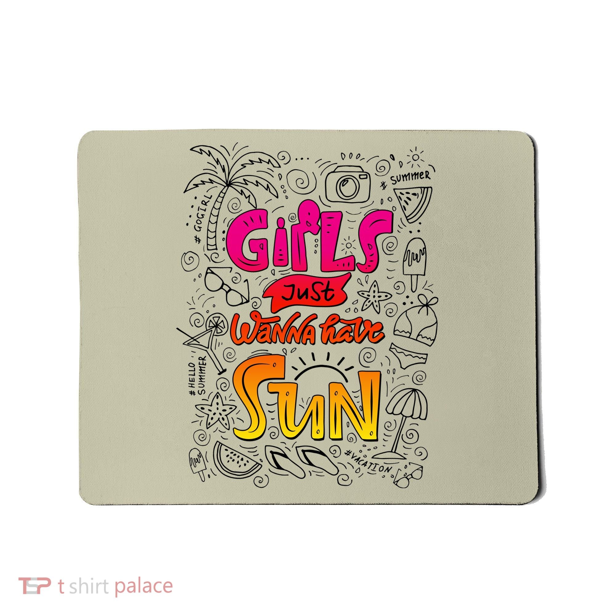 Cute Summer Time Girls Just Wanna Have Sun Mousepad