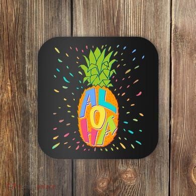 Colorful Summer Time Hawaiian Aloha Pineapple Coaster