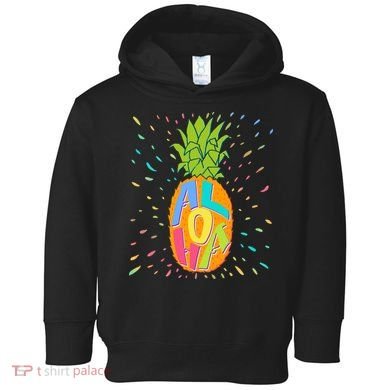 Colorful Summer Time Hawaiian Aloha Pineapple Toddler Hoodie