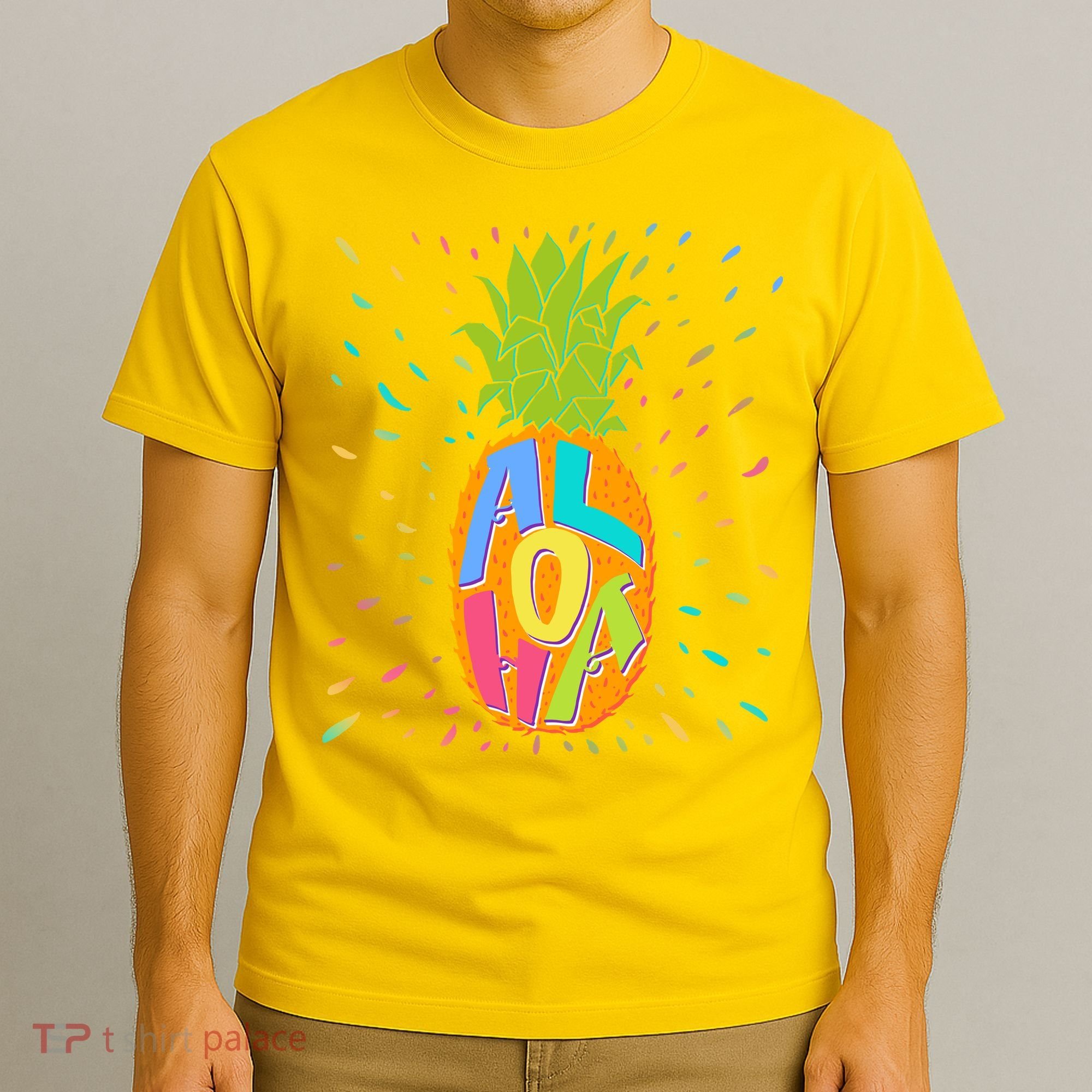 Colorful Summer Time Hawaiian Aloha Pineapple T-Shirt