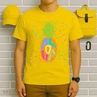 Colorful Summer Time Hawaiian Aloha Pineapple T-Shirt thumb 6