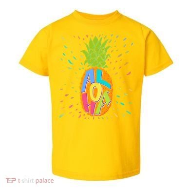 Colorful Summer Time Hawaiian Aloha Pineapple Toddler T-Shirt