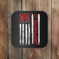 Ct Scan Technologist American Flag Patriotic Radiology Coaster thumb 0