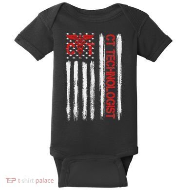 Ct Scan Technologist American Flag Patriotic Radiology Baby Bodysuit