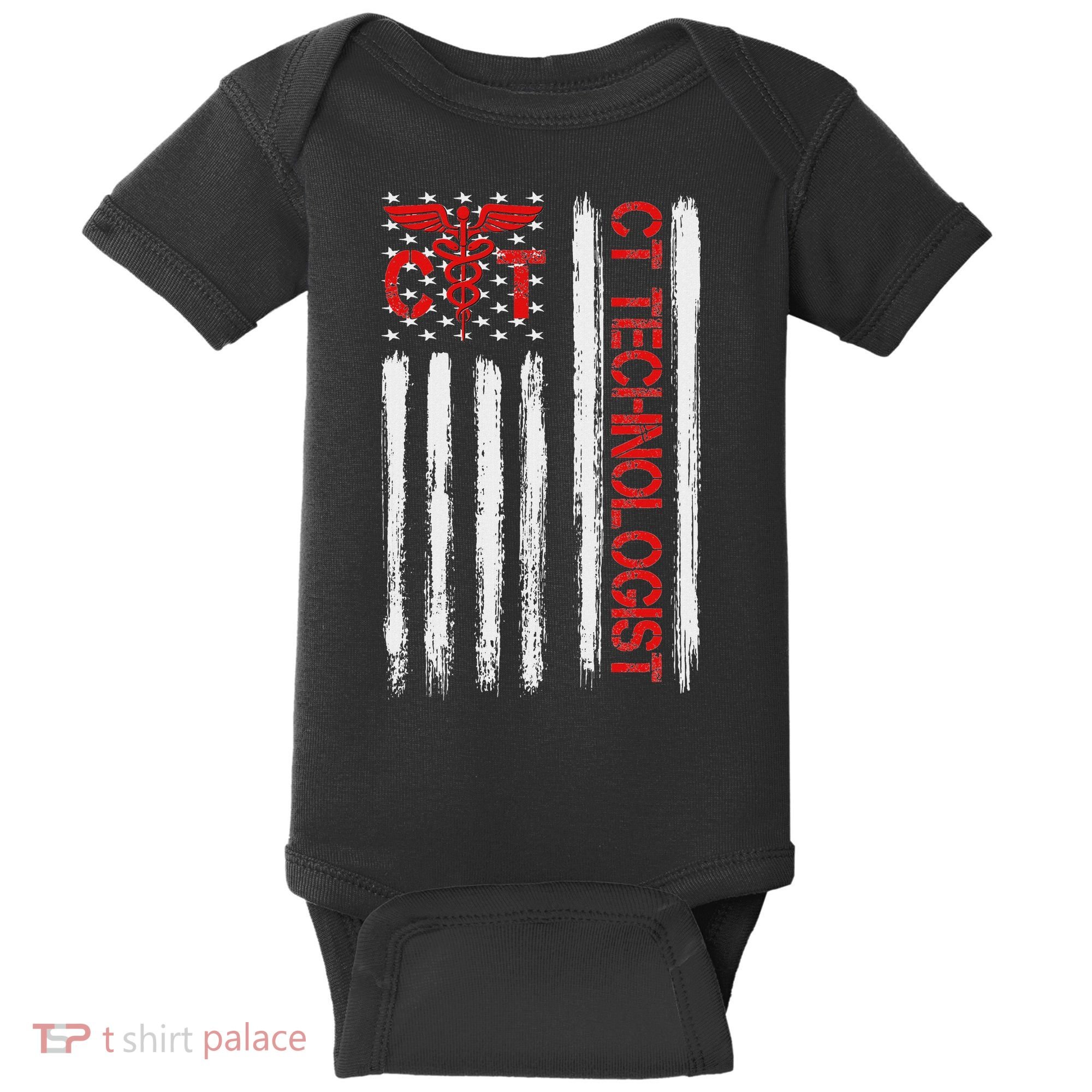 Ct Scan Technologist American Flag Patriotic Radiology Baby Bodysuit