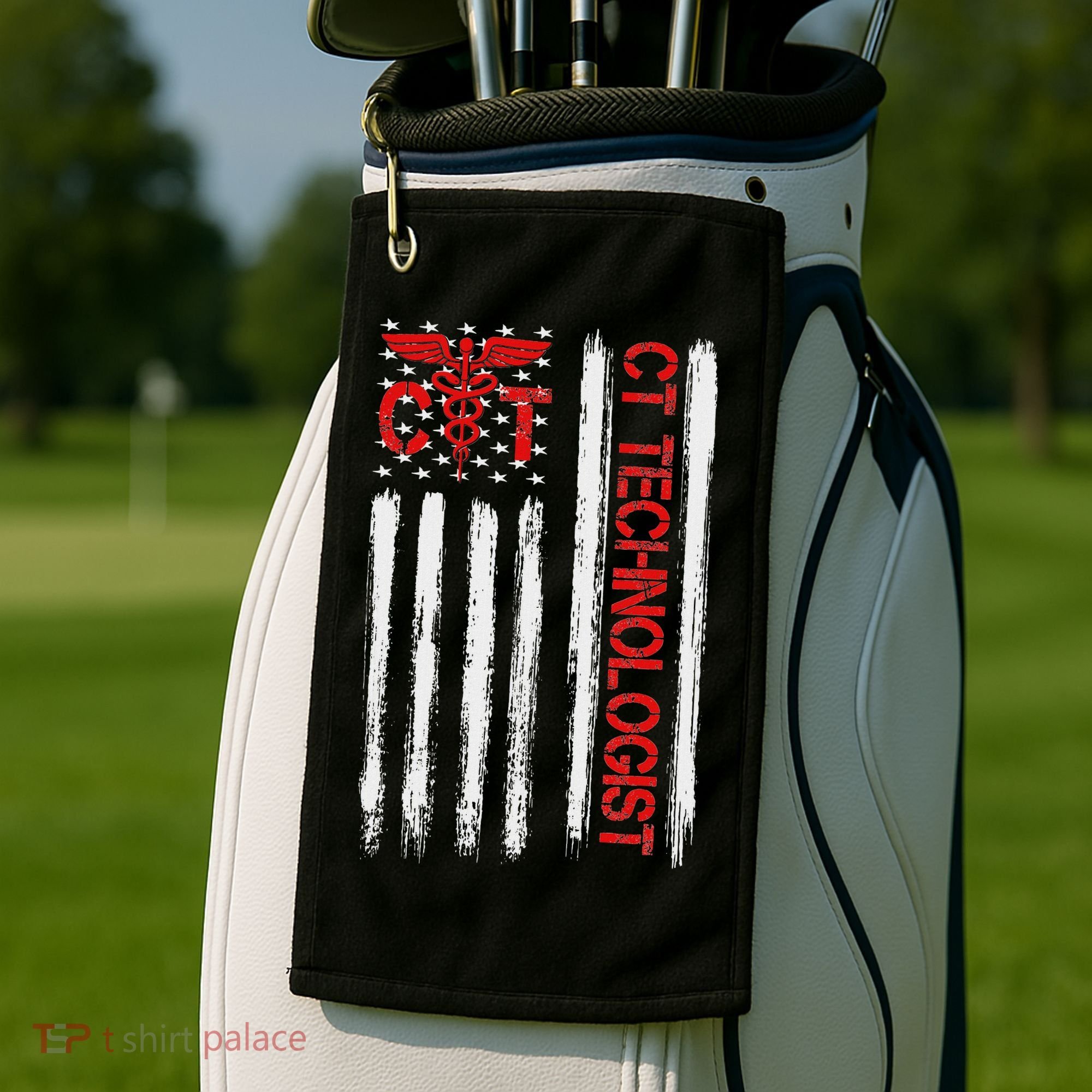 Ct Scan Technologist American Flag Patriotic Radiology Golf Towel
