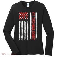 Ct Scan Technologist American Flag Patriotic Radiology Women's Long Sleeve Shirt thumb 0