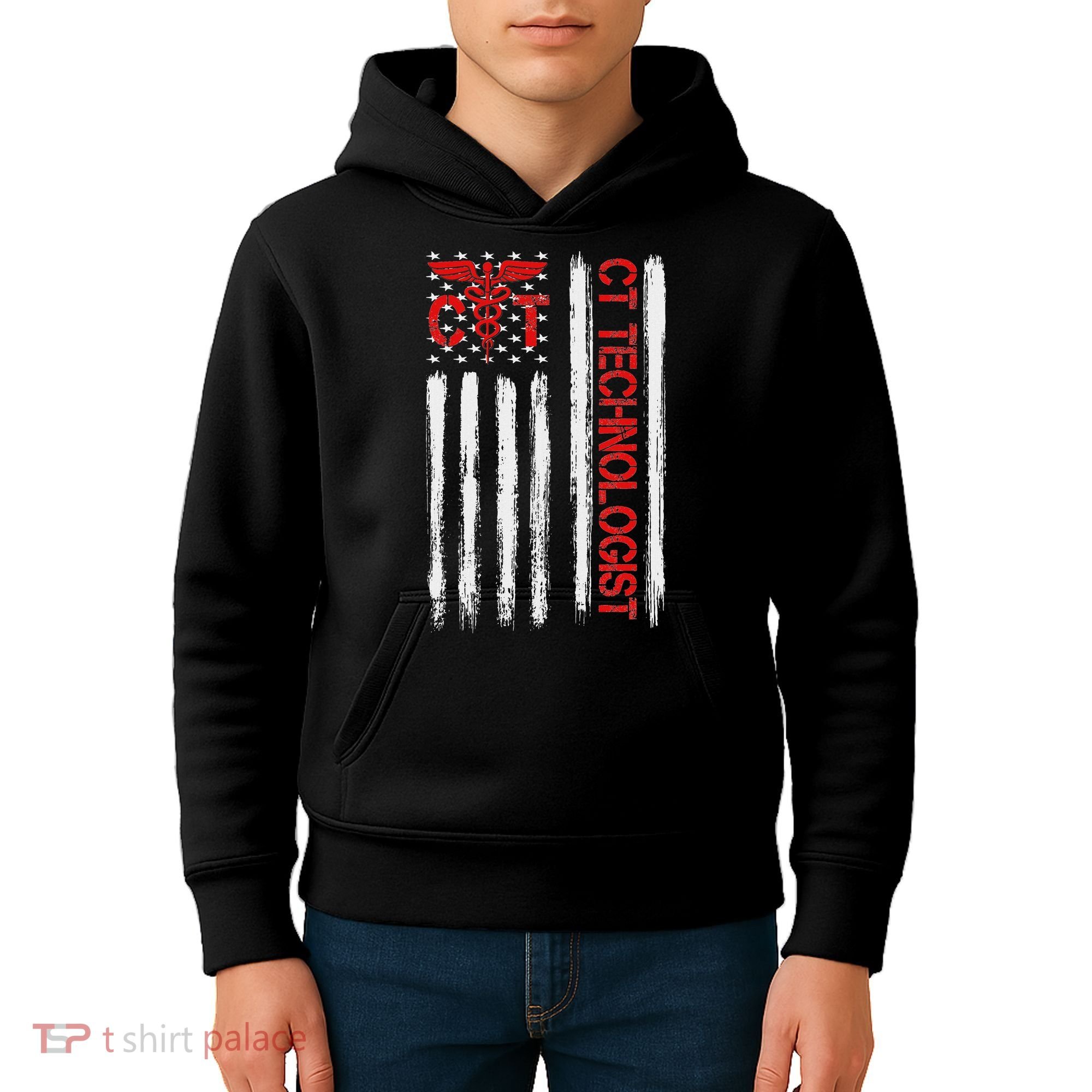 Ct Scan Technologist American Flag Patriotic Radiology Kids Hoodie