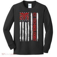 Ct Scan Technologist American Flag Patriotic Radiology Kids Long Sleeve Shirt thumb 0