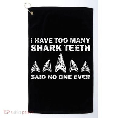 Cool Shark Teeth Collector Gift Funny Shark Teeth Hunting Golf Towel