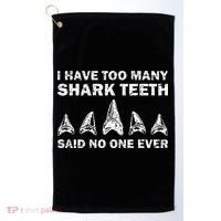 Cool Shark Teeth Collector Gift Funny Shark Teeth Hunting Golf Towel thumb 0