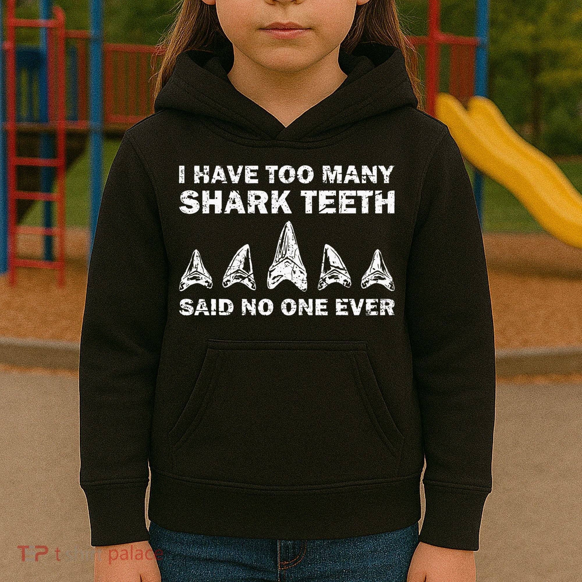 Cool Shark Teeth Collector Gift Funny Shark Teeth Hunting Kids Hoodie