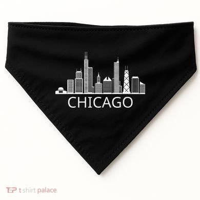 Chicago Skyline Throwback Design Classic USA-Made Doggie Bandana