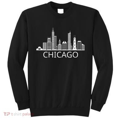 Chicago Skyline Throwback Design Classic Sweatshirt