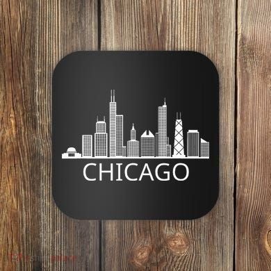 Chicago Skyline Throwback Design Classic Coaster
