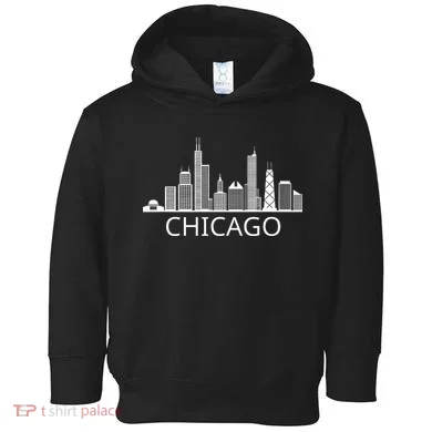 Chicago Skyline Throwback Design Classic Toddler Hoodie