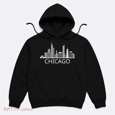 Chicago Skyline Throwback Design Classic Hoodie