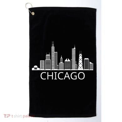 Chicago Skyline Throwback Design Classic Golf Towel