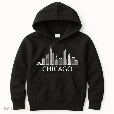 Chicago Skyline Throwback Design Classic Kids Hoodie